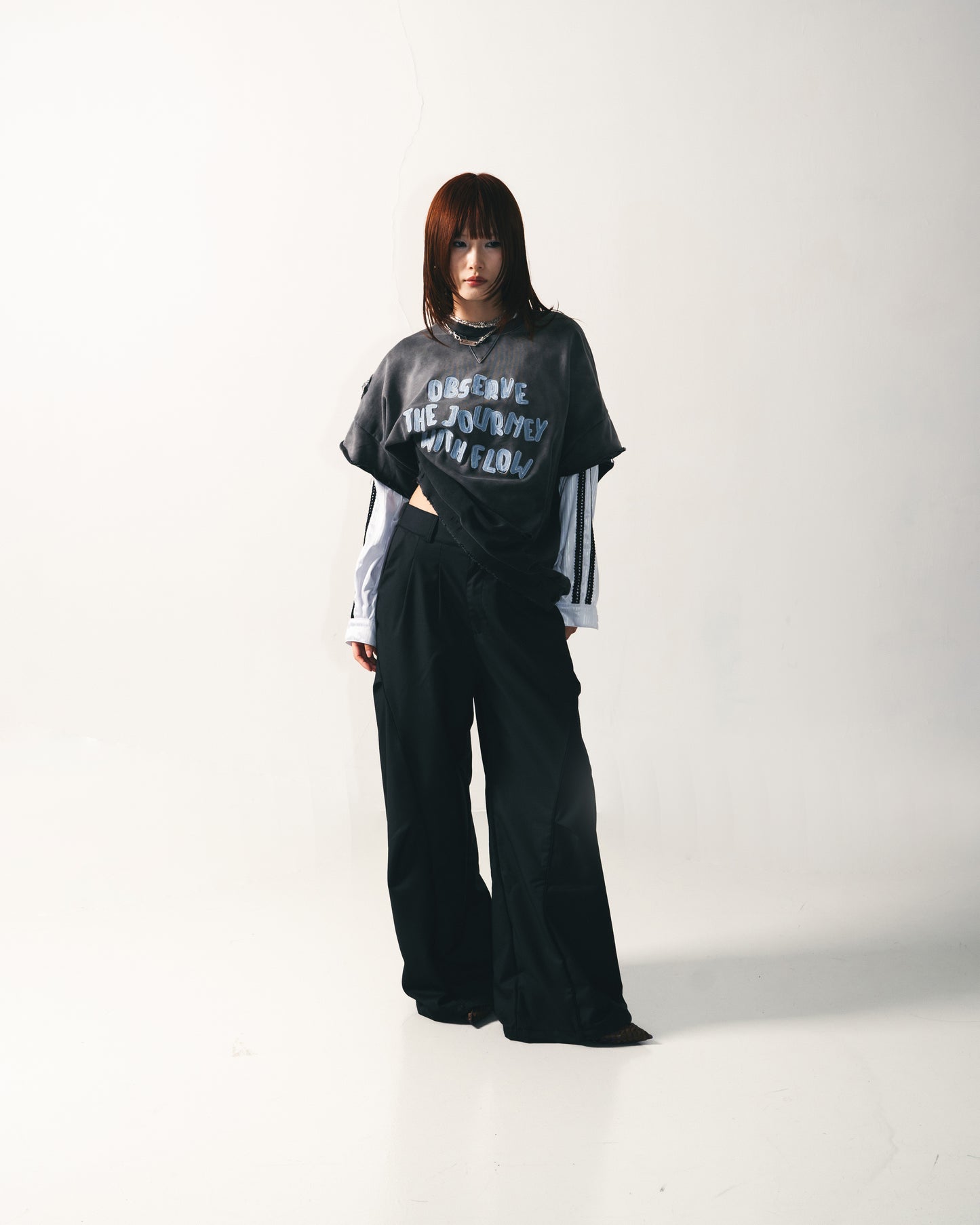 
                  
                    Cropped Cut Sweat Vest Charcoal【M24-41CH】
                  
                