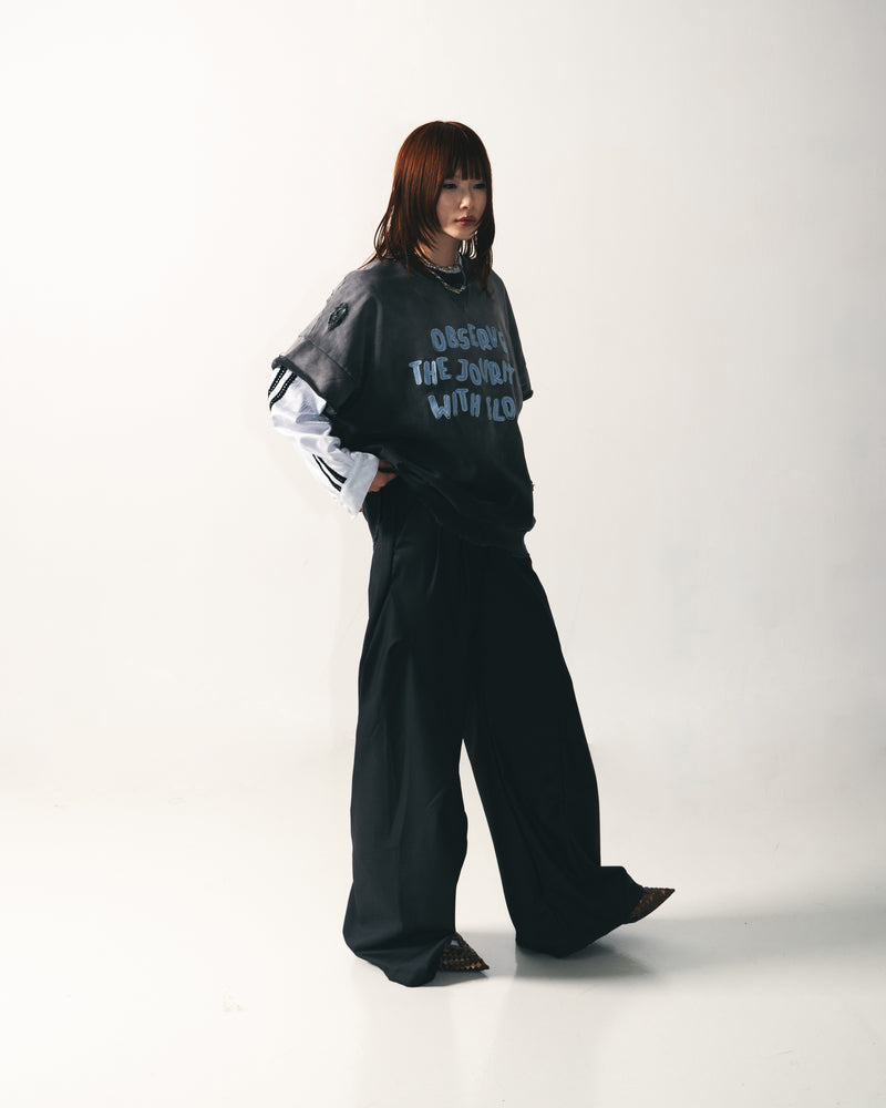 
                  
                    Cropped Cut Sweat Vest Charcoal【M24-41CH】
                  
                