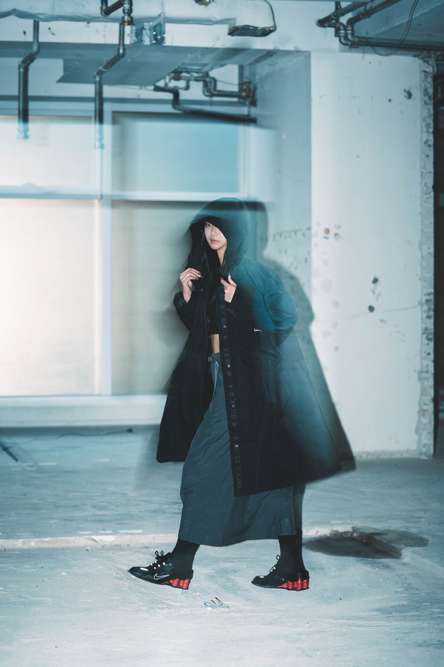 
                  
                    Waterproof Hooded Long Shell Parka Navy【L22-44NY】
                  
                