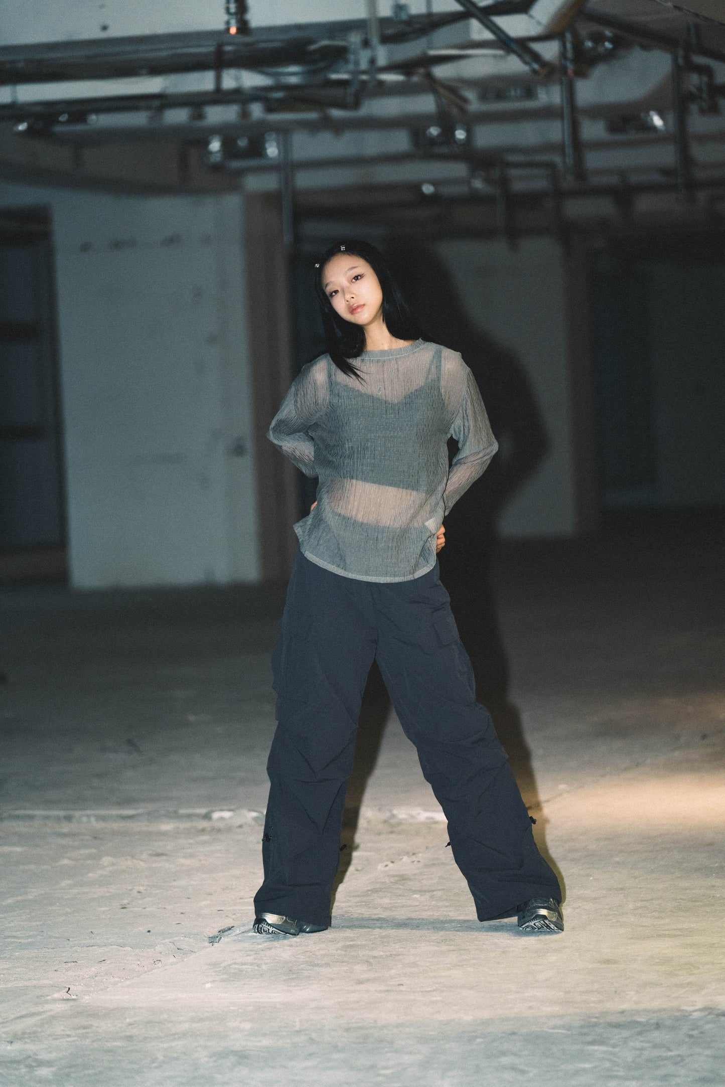 
                  
                    Long Sleeve Textured Top Grey【L23-47GY】
                  
                
