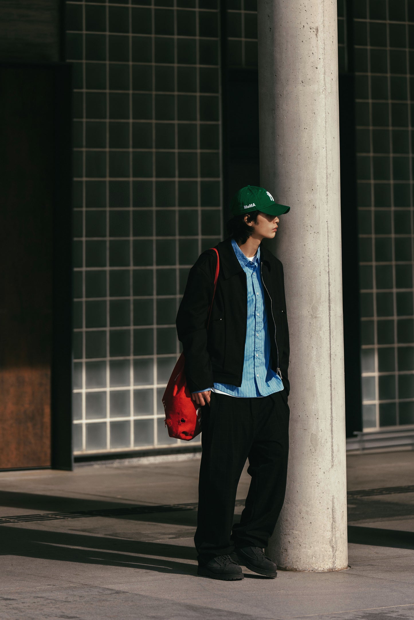 
                  
                    Wide Cut Checker Trousers Black【M25-09BK】
                  
                