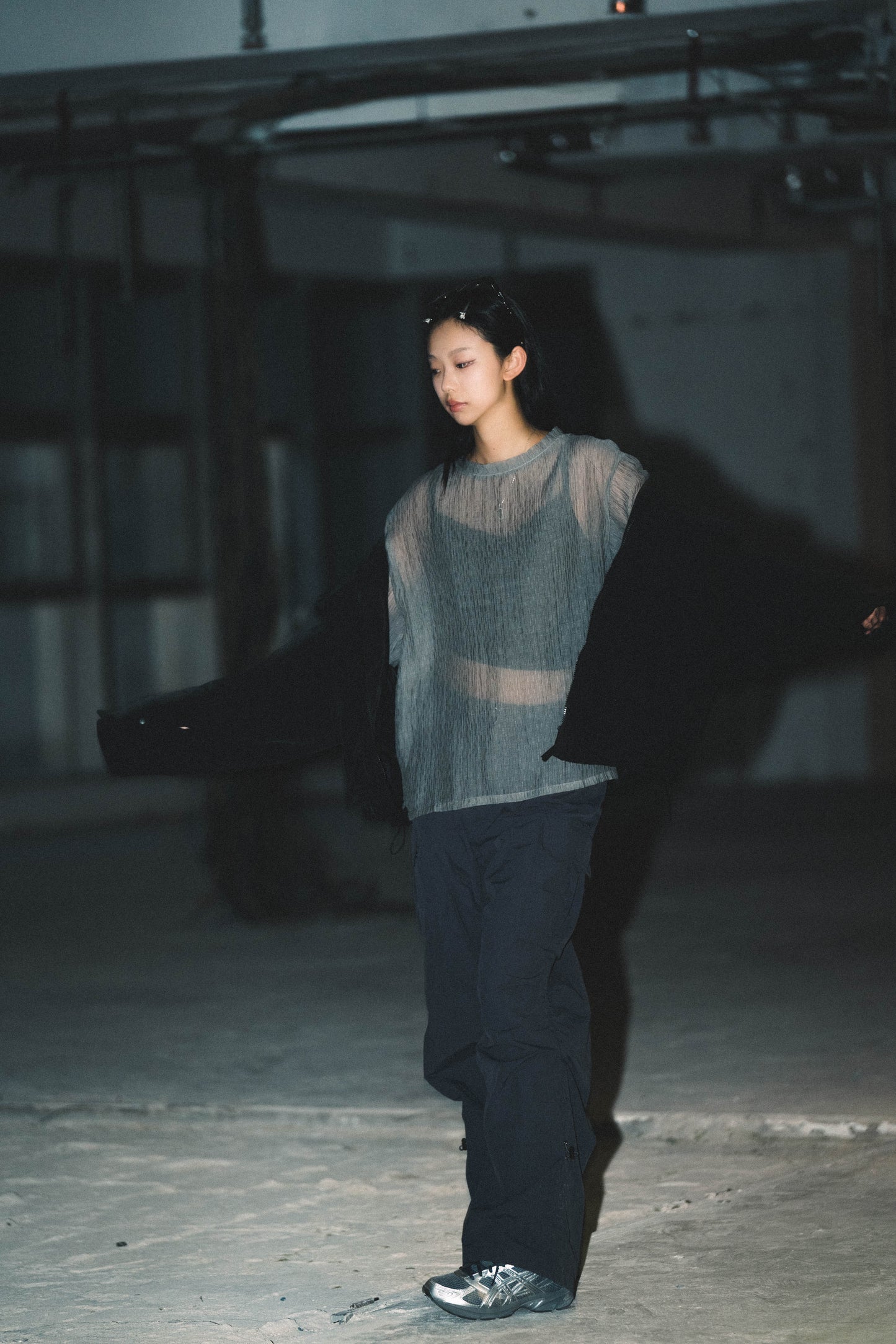 
                  
                    Long Sleeve Textured Top Grey【L23-47GY】
                  
                
