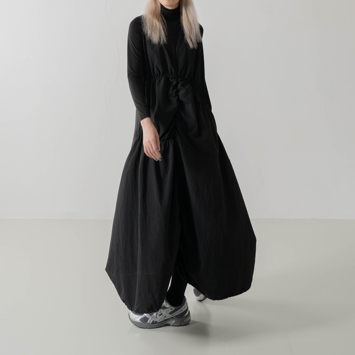 
                  
                    Irrgular Elastic Ruffle Dress Black 【L23-31BK】
                  
                