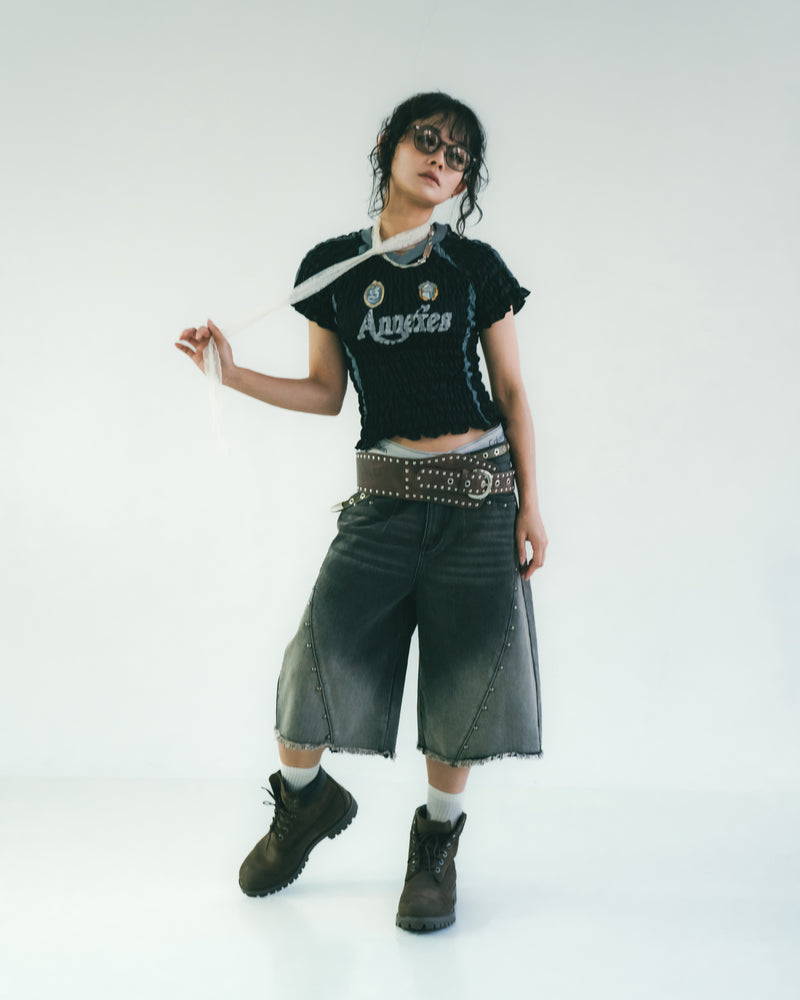 
                  
                    Twist Amphibole Jorts Charcoal【L25-20CH】
                  
                