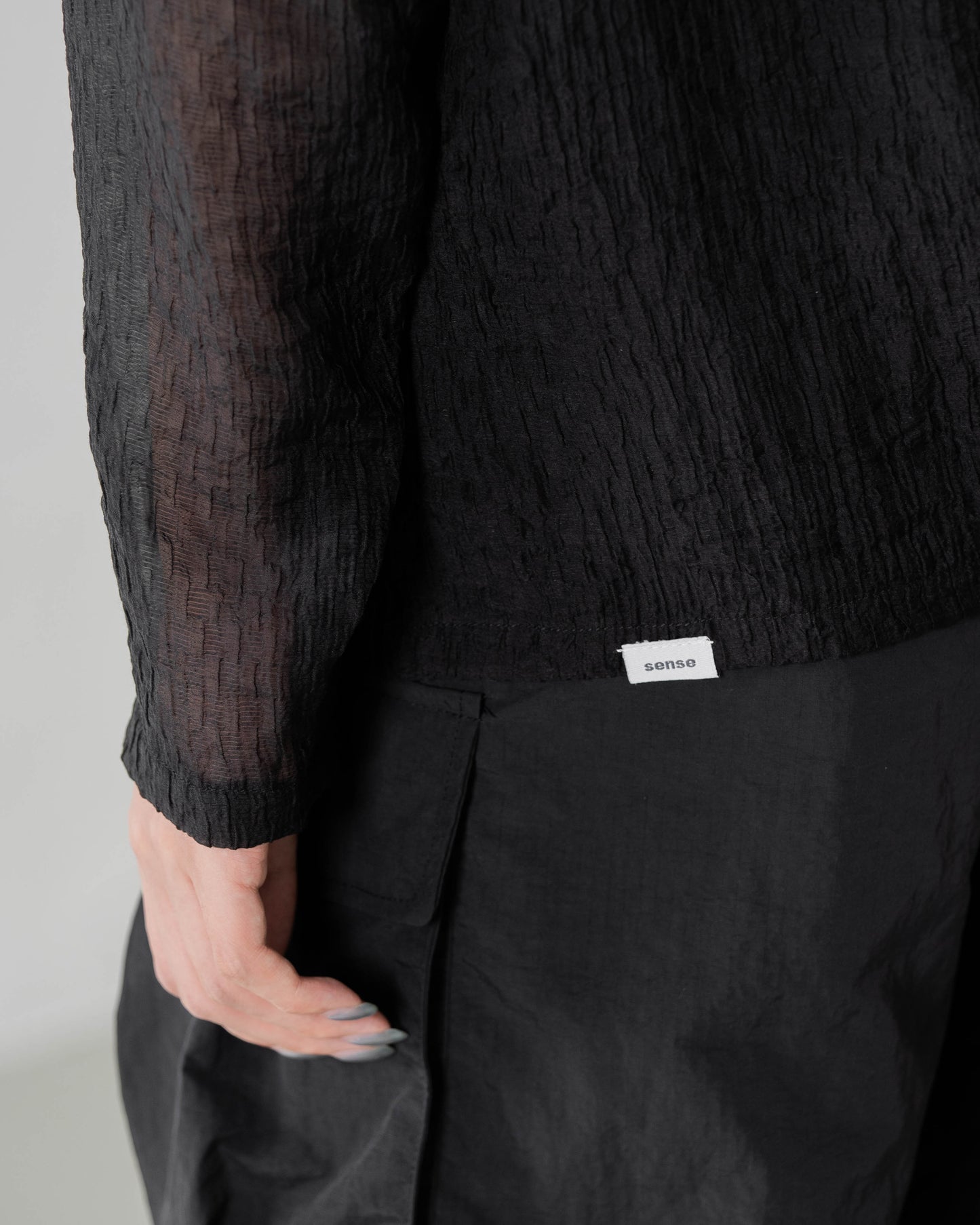 
                  
                    Long Sleeve Textured Top Black【L23-47BK】
                  
                