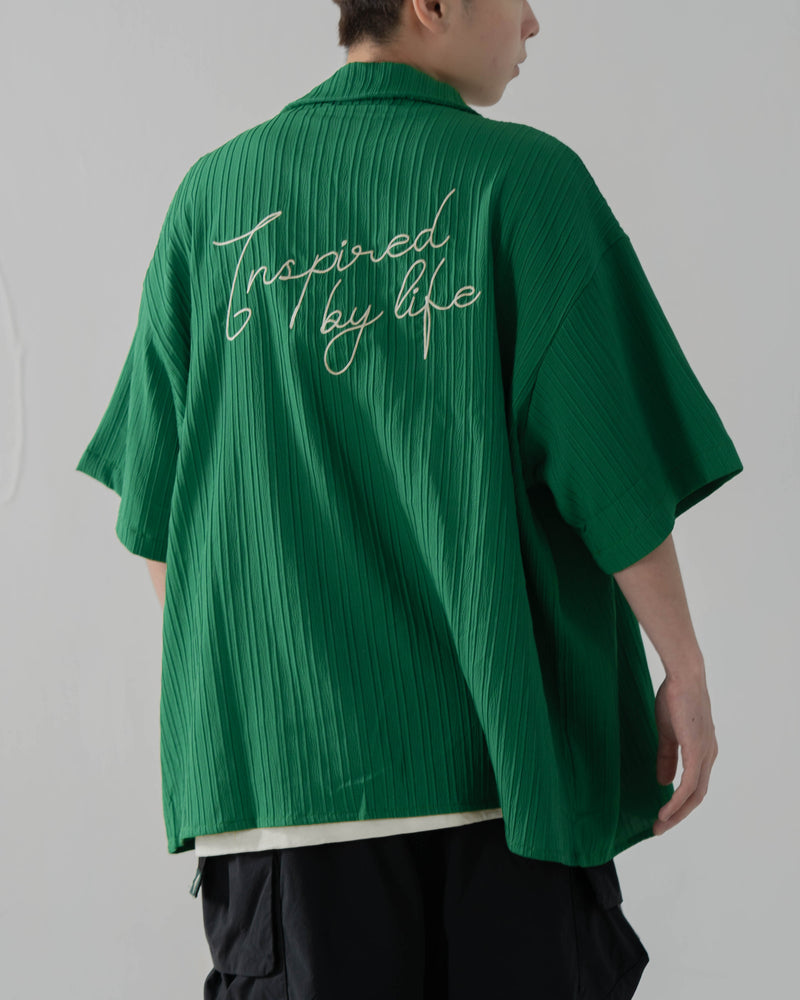 Oversized Bowling Shirt Green【M23-29GN】