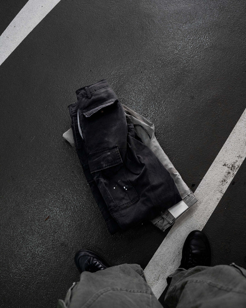 
                  
                    Heavy Dirty Wash Cargo Pants Dull Black【M24-18BK】
                  
                