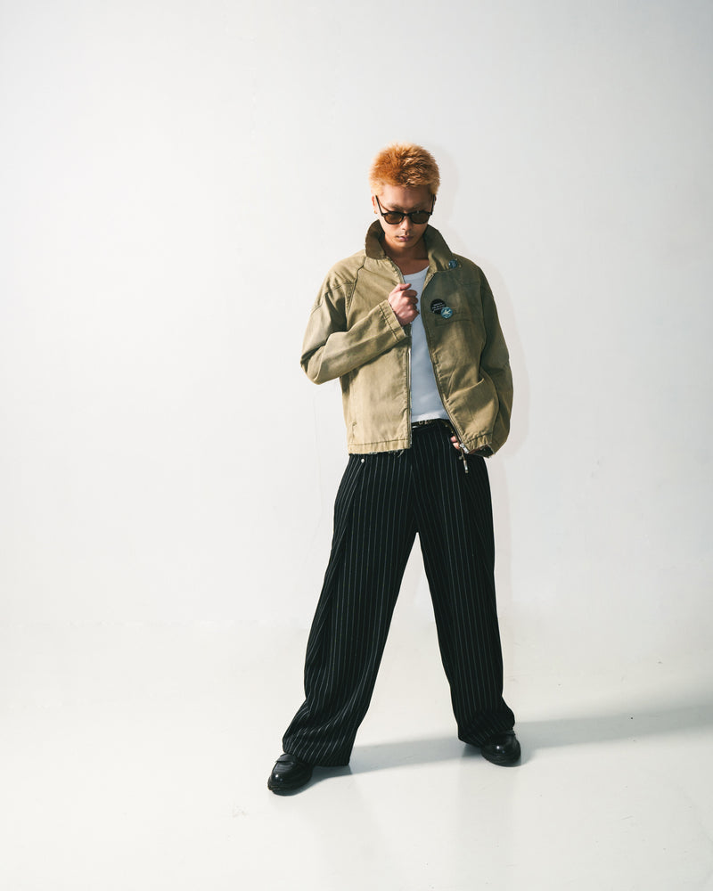 
                  
                    Faded Biker Jacket Khaki Light【M24-46KL】
                  
                