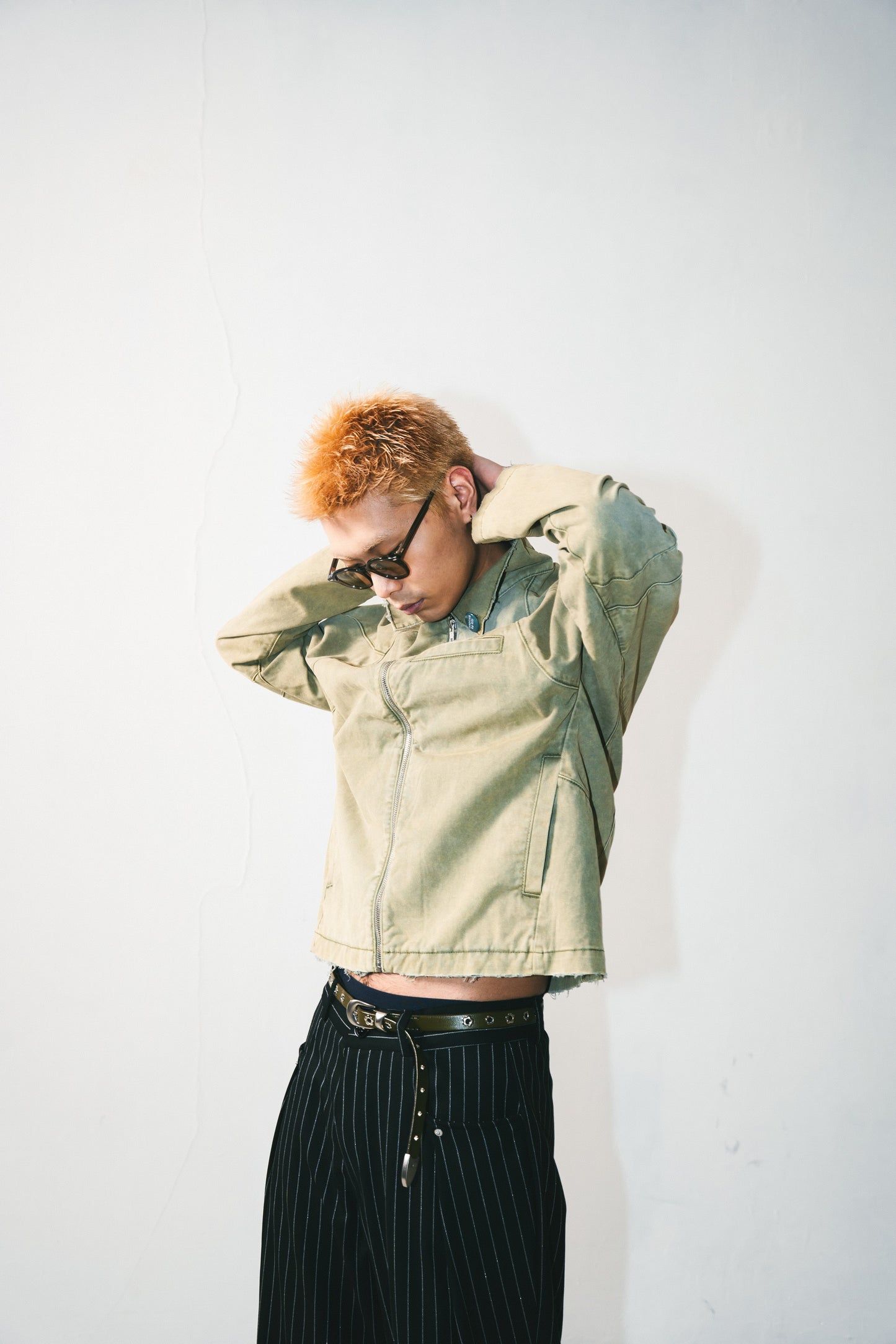 
                  
                    Faded Biker Jacket Khaki Light【M24-46KL】
                  
                