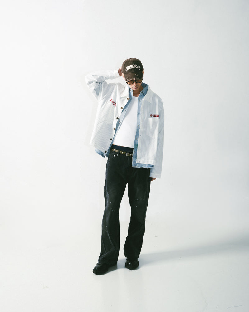 
                  
                    Stripe Patch Worker Jacket White【M24-40WH】
                  
                