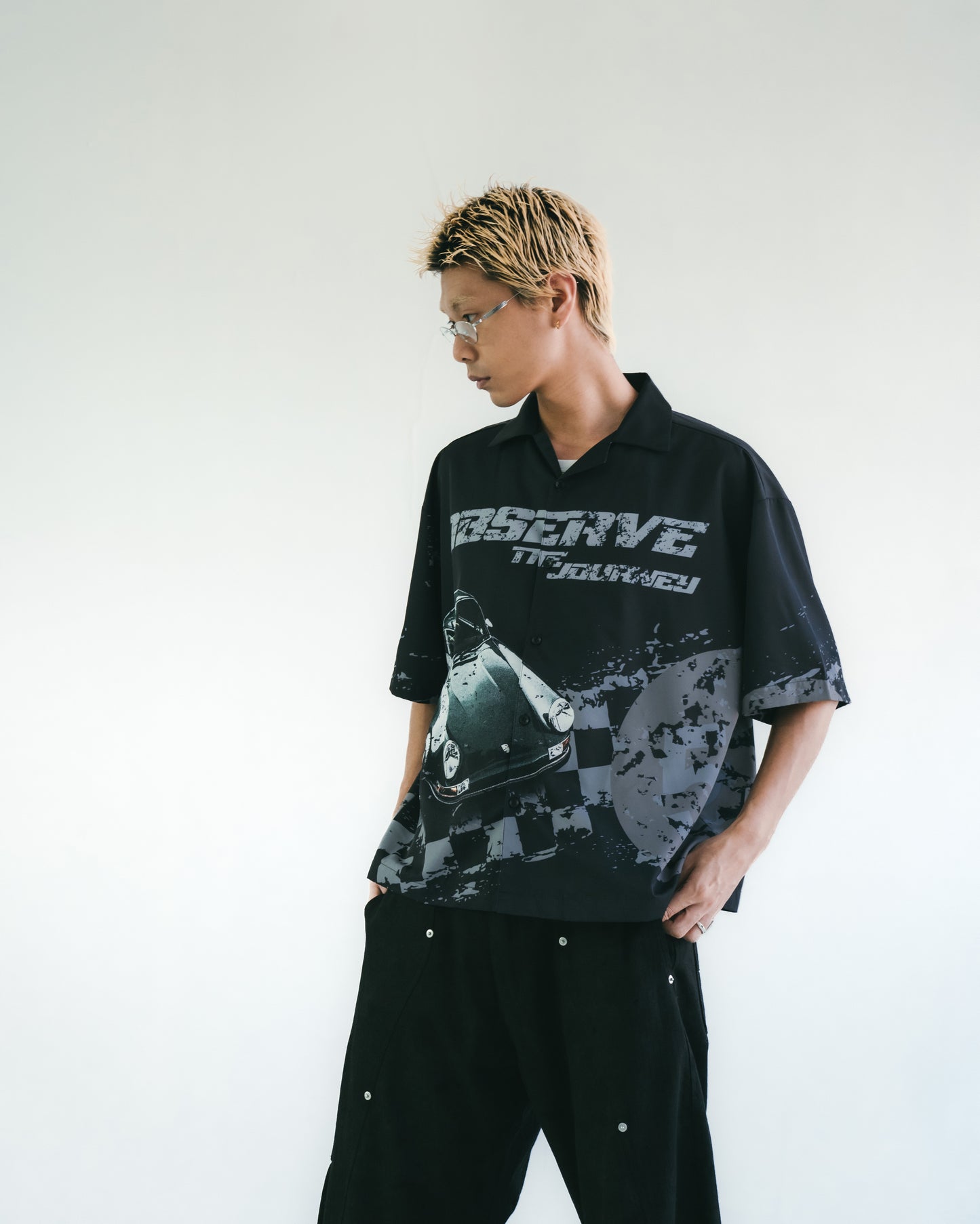 
                  
                    Curved Leg Trousers Dull Black【M25-30DB】
                  
                