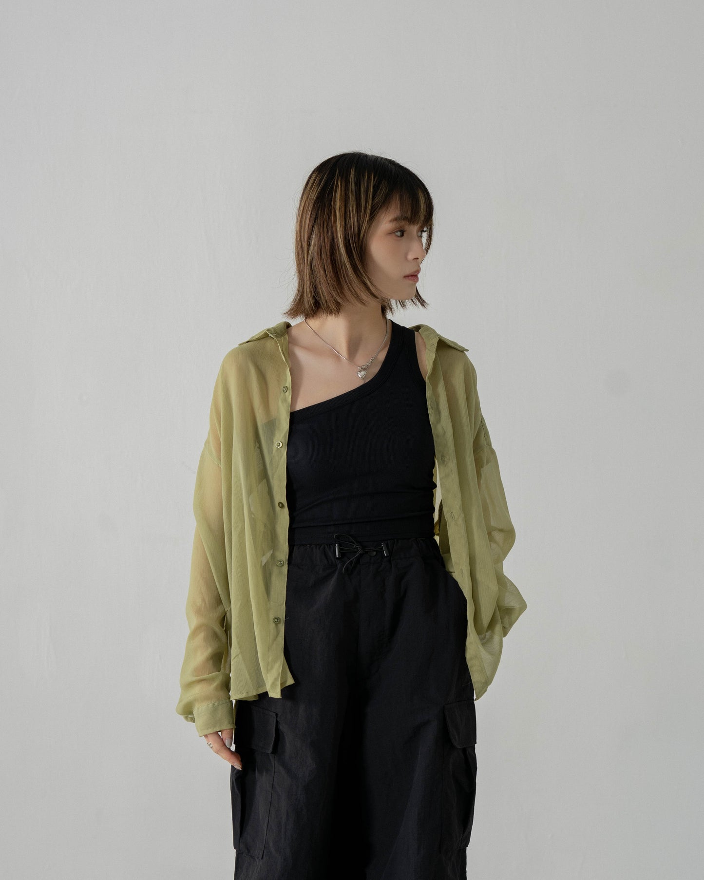 
                  
                    Long Sleeve Textured Shirt Green【L23-49GN】
                  
                