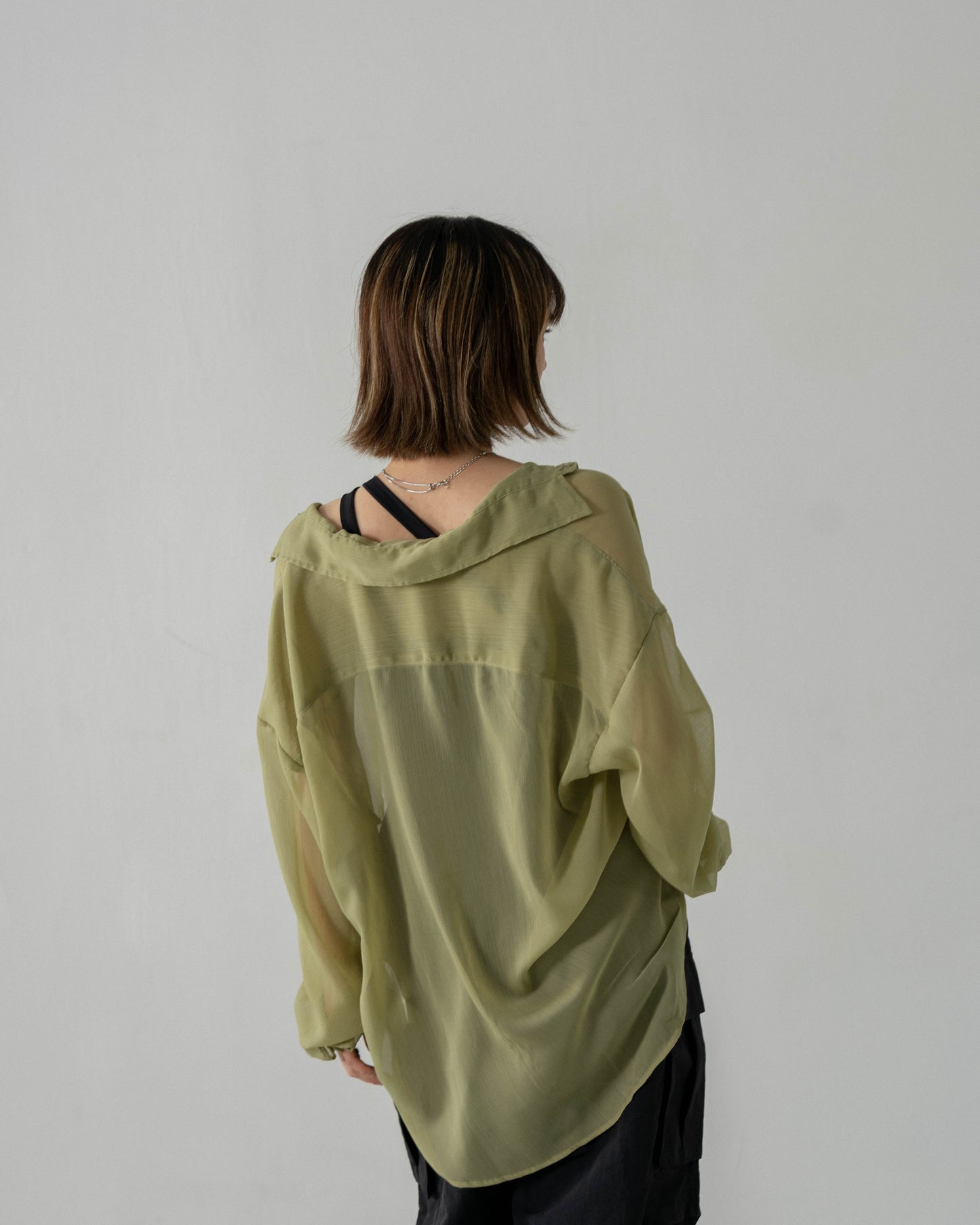 
                  
                    Long Sleeve Textured Shirt Green【L23-49GN】
                  
                