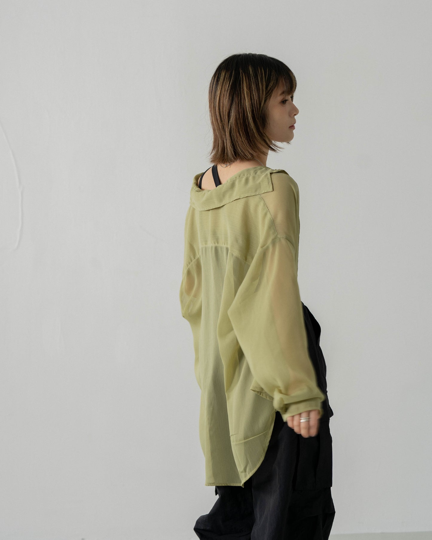 
                  
                    Long Sleeve Textured Shirt Green【L23-49GN】
                  
                