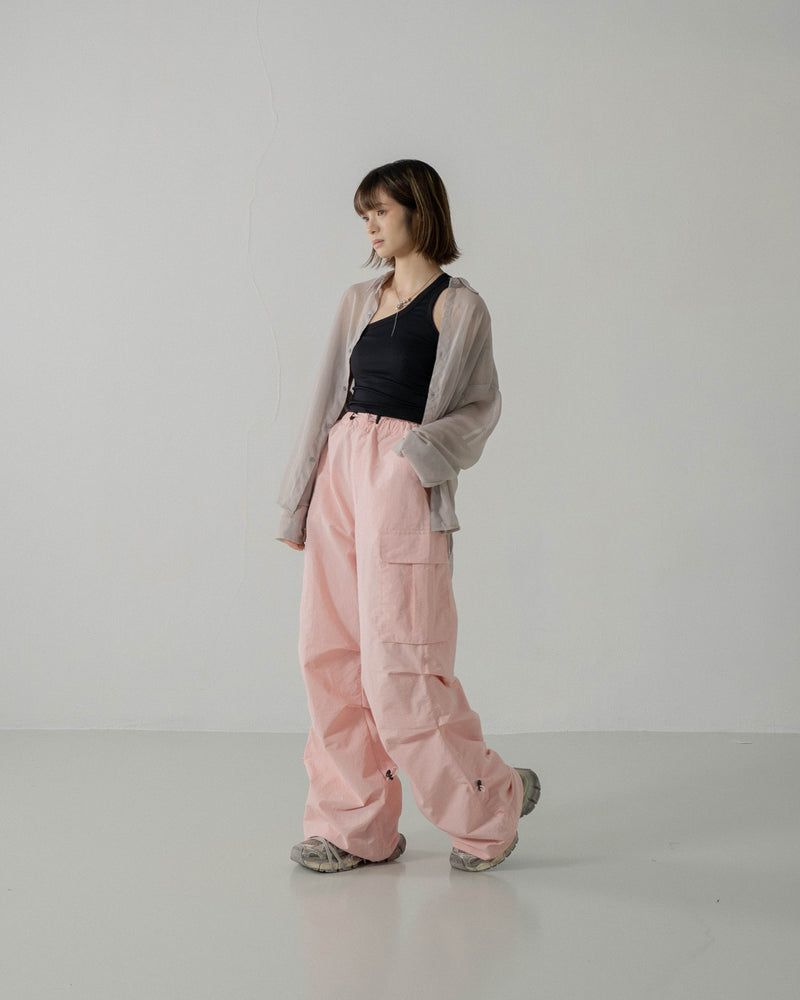 
                  
                    Wide Cut Parachute Cargo Pants Crepe Pink【L23-38CP】
                  
                