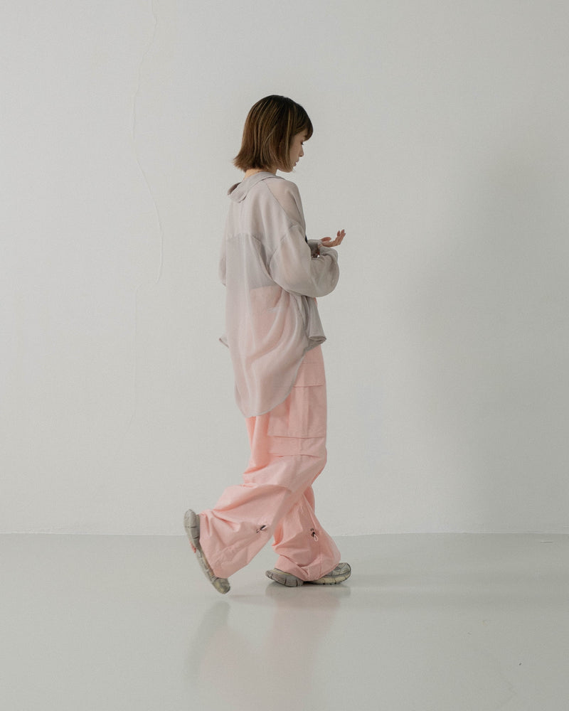 
                  
                    Wide Cut Parachute Cargo Pants Crepe Pink【L23-38CP】
                  
                