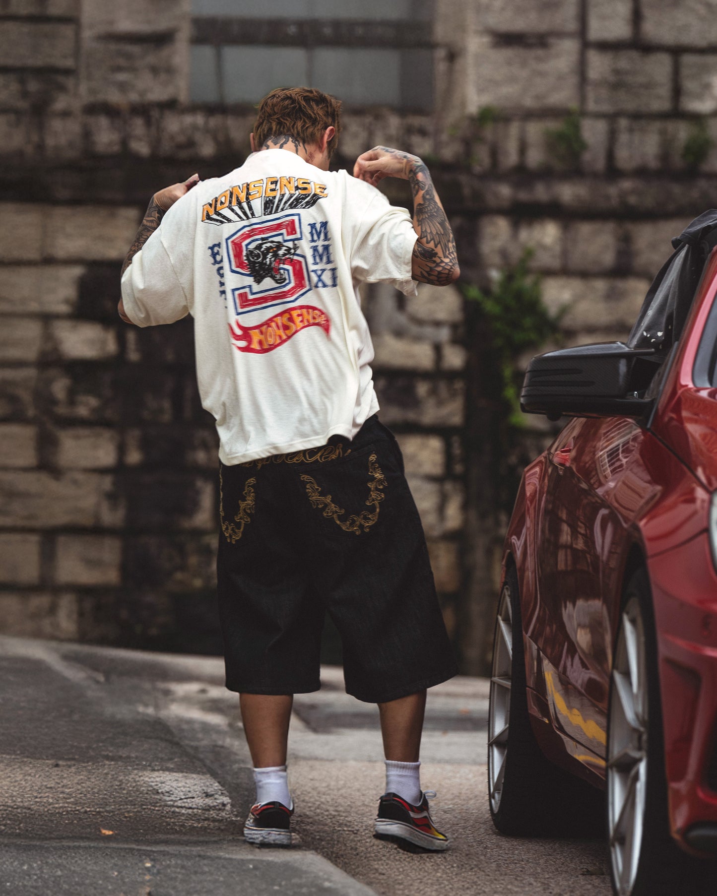 
                  
                    Motor-Graphic Varsity Tee Cream【Nonsense-T02CM】
                  
                