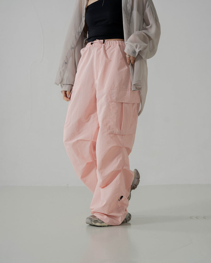 
                  
                    Wide Cut Parachute Cargo Pants Crepe Pink【L23-38CP】
                  
                