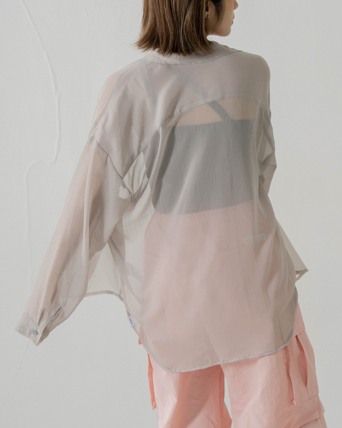 
                  
                    Long Sleeve Textured Shirt Grey【L23-49GY】
                  
                