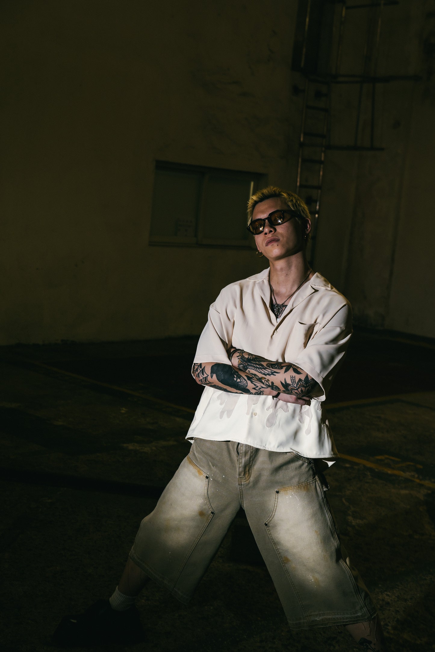 
                  
                    Flame Patch Collar Shirt Buff【M24-36BU】
                  
                