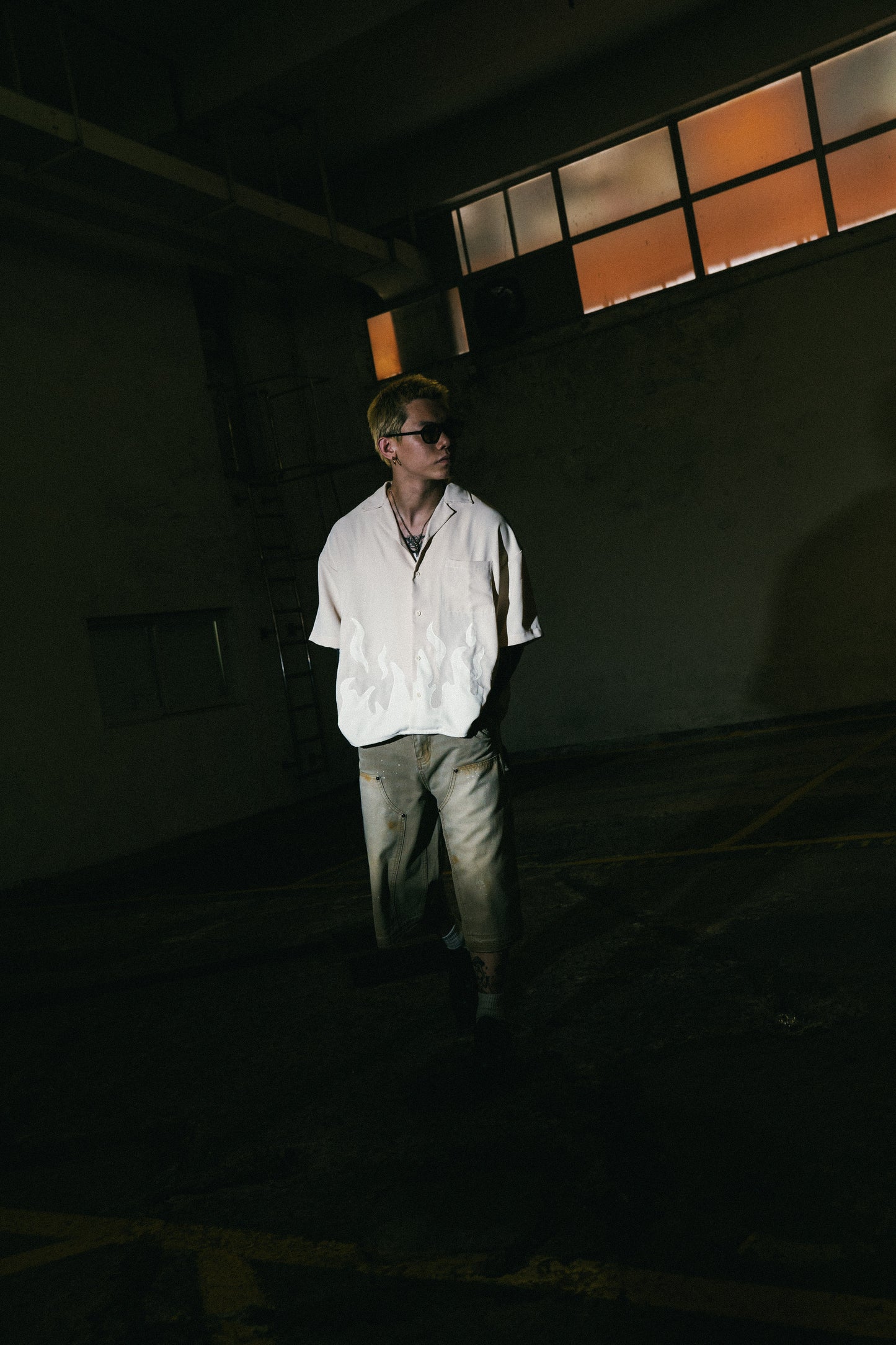 
                  
                    Flame Patch Collar Shirt Buff【M24-36BU】
                  
                