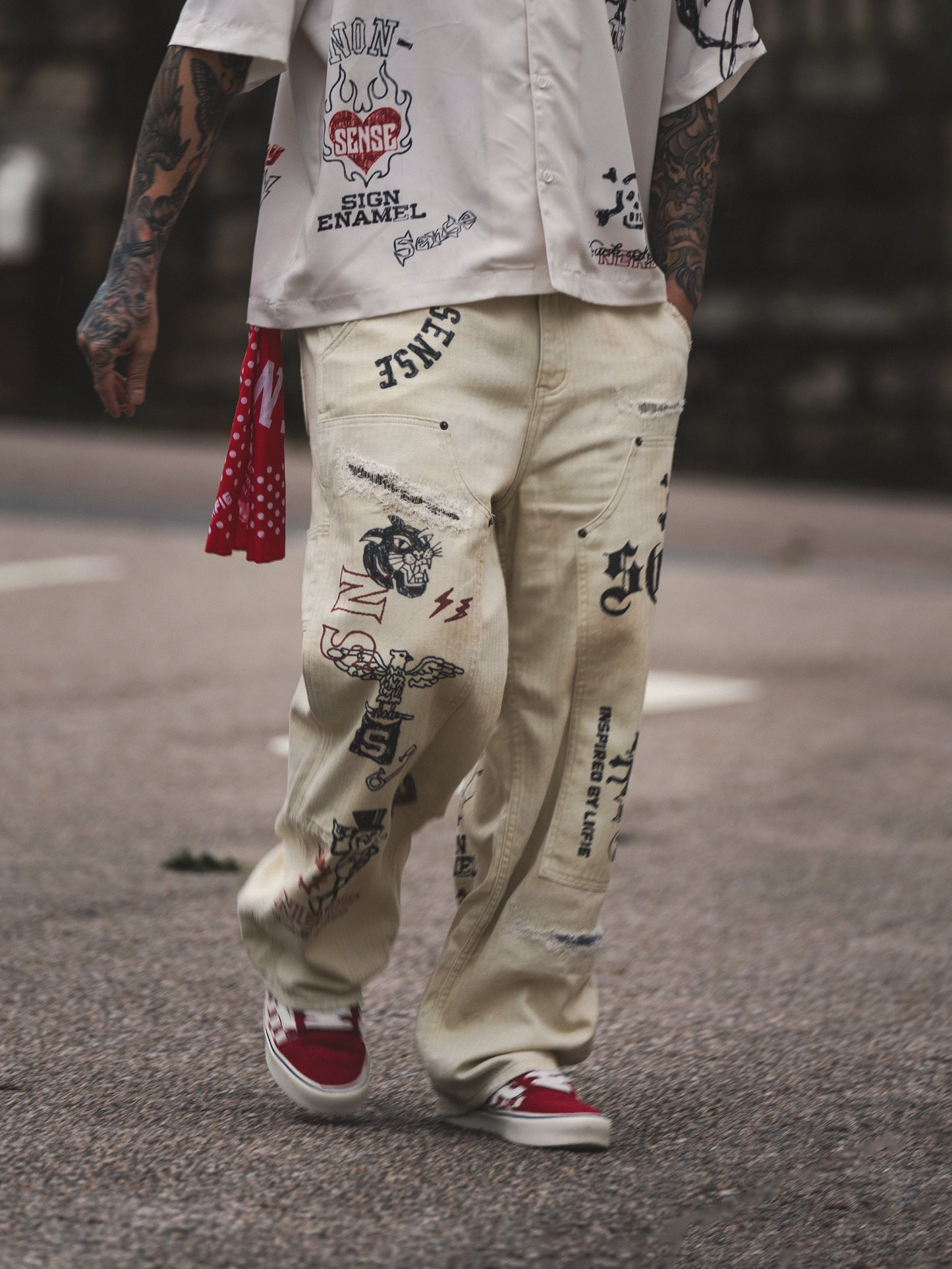 
                  
                    Graffiti Mud-Painter Pants Ivory【Nonsense-04IY】
                  
                