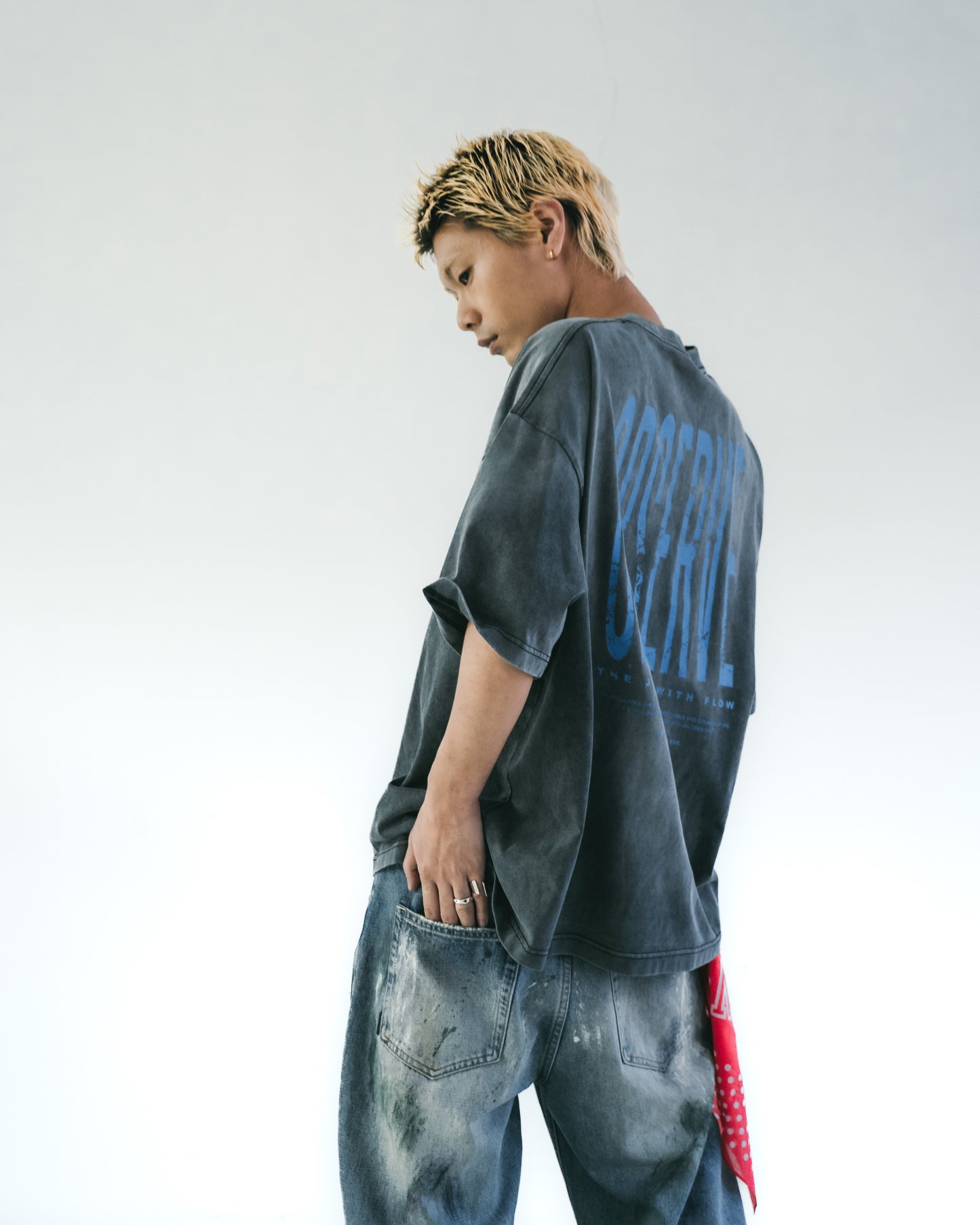 
                  
                    Washed Paint Splattered Jeans Blue【M24-44BL】
                  
                