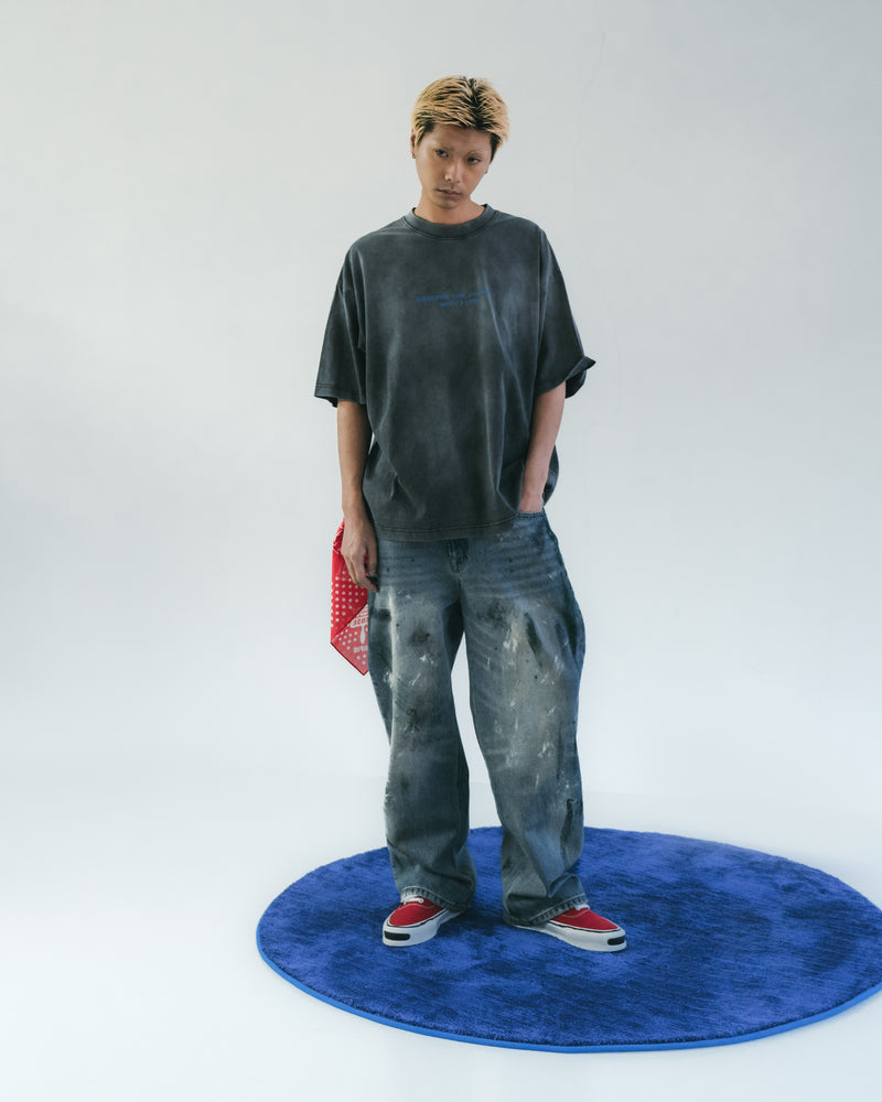 
                  
                    Washed Paint Splattered Jeans Blue【M24-44BL】
                  
                