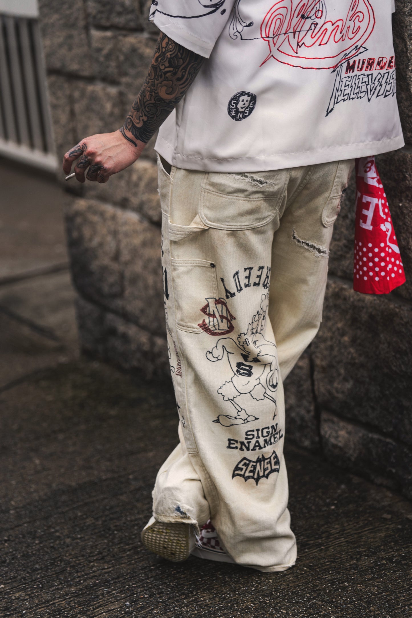 
                  
                    Graffiti Mud-Painter Pants Ivory【Nonsense-04IY】
                  
                