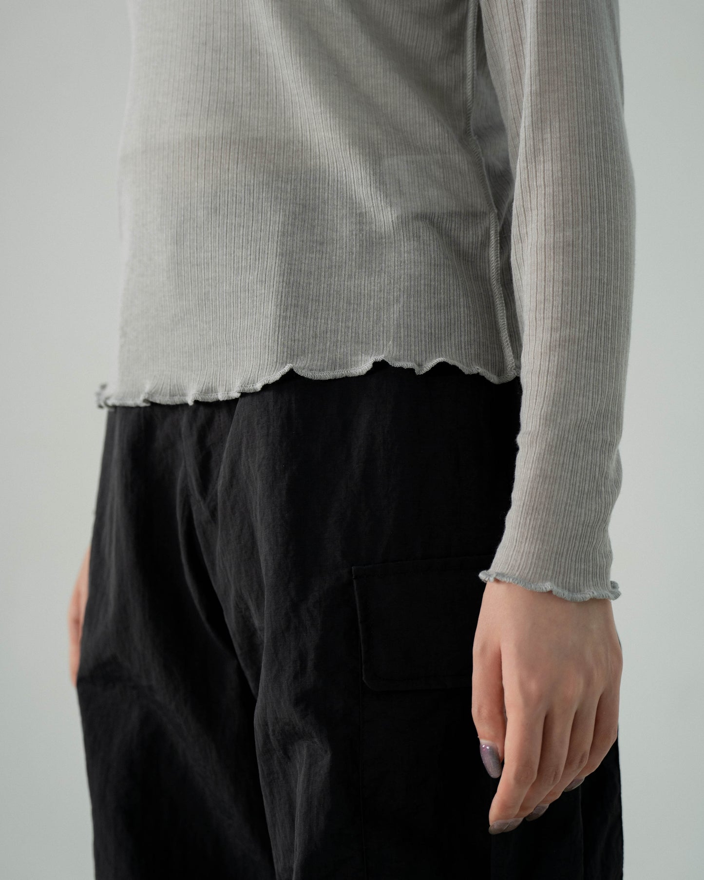 
                  
                    High Neck Light Cotton Top Grey【L23-40GY】
                  
                