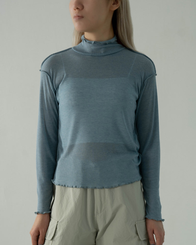 
                  
                    High Neck Light Cotton Top Milk Blue【L23-40MB】
                  
                