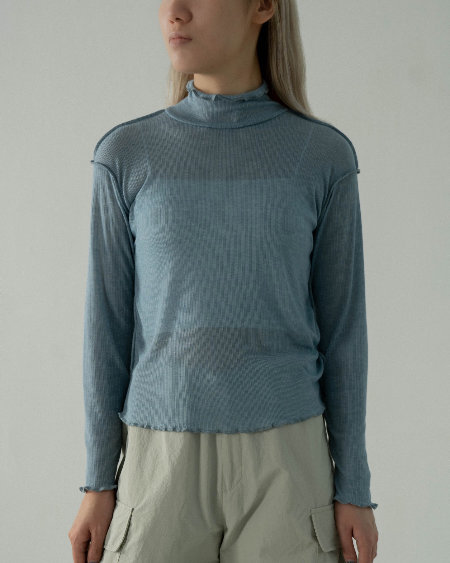 
                  
                    High Neck Light Cotton Top Milk Blue【L23-40MB】
                  
                