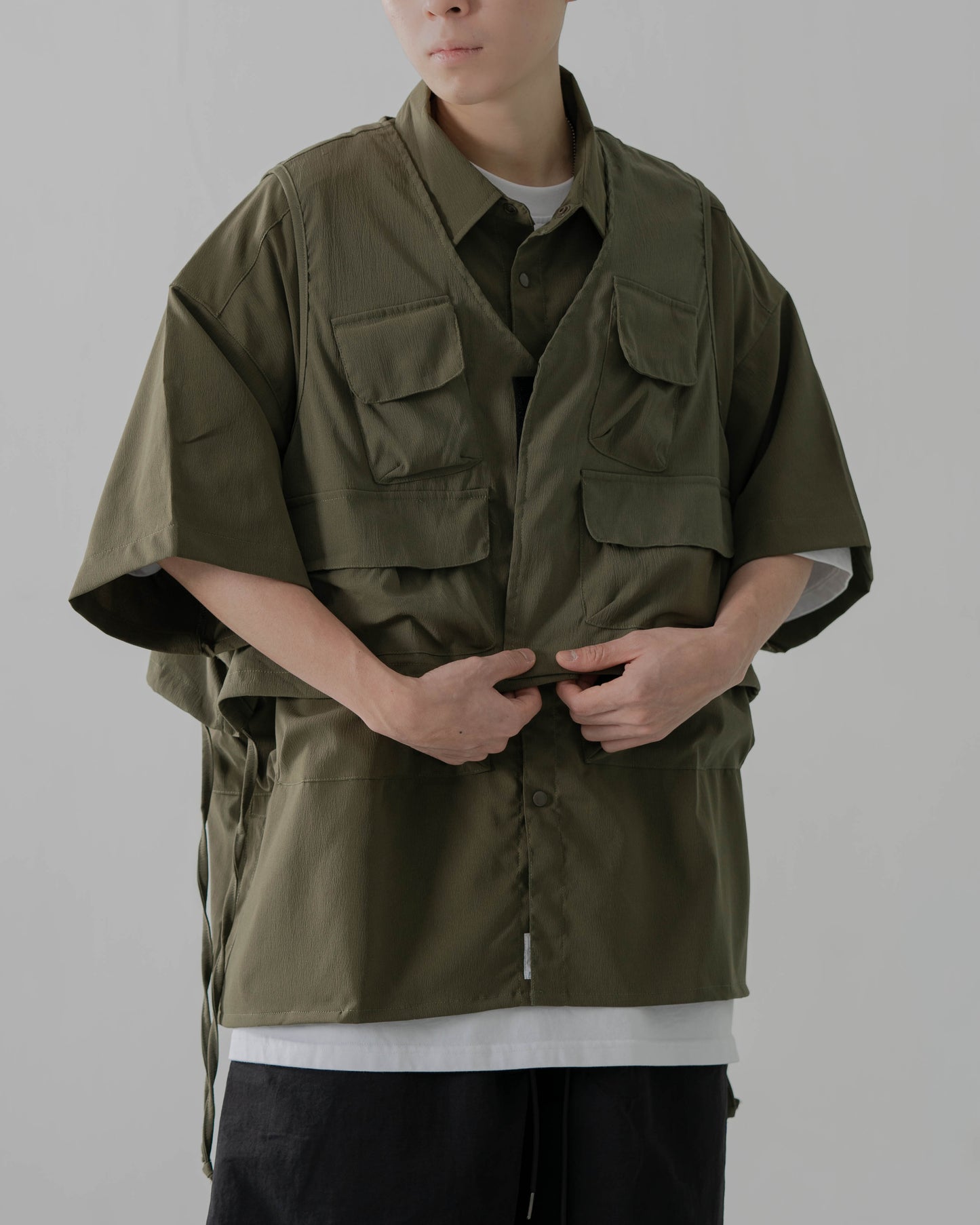 
                  
                    Flad Pocket Shirts Olive【M23-05OL】
                  
                