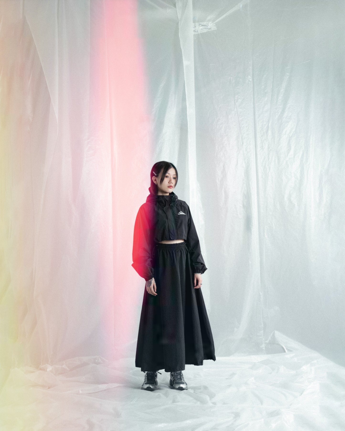 
                  
                    Cropped Hooded Jacket Black 【L23-37BK】
                  
                