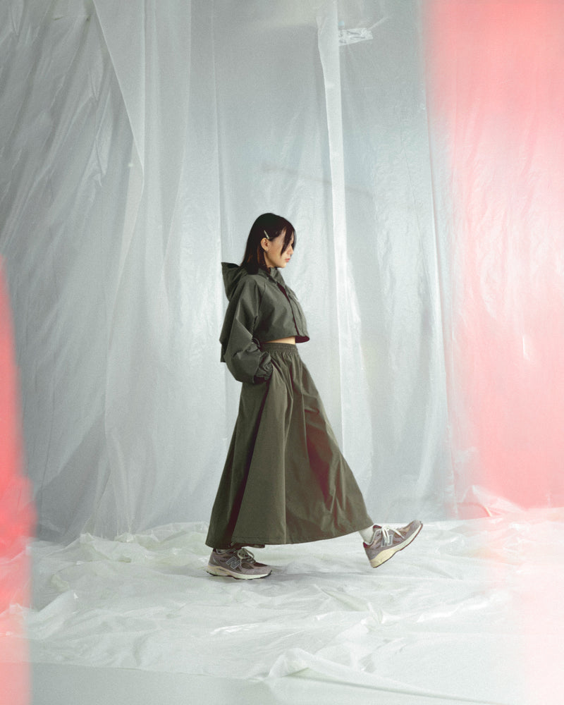 
                  
                    Cropped Hooded Jacket Olive 【L23-37OL】
                  
                