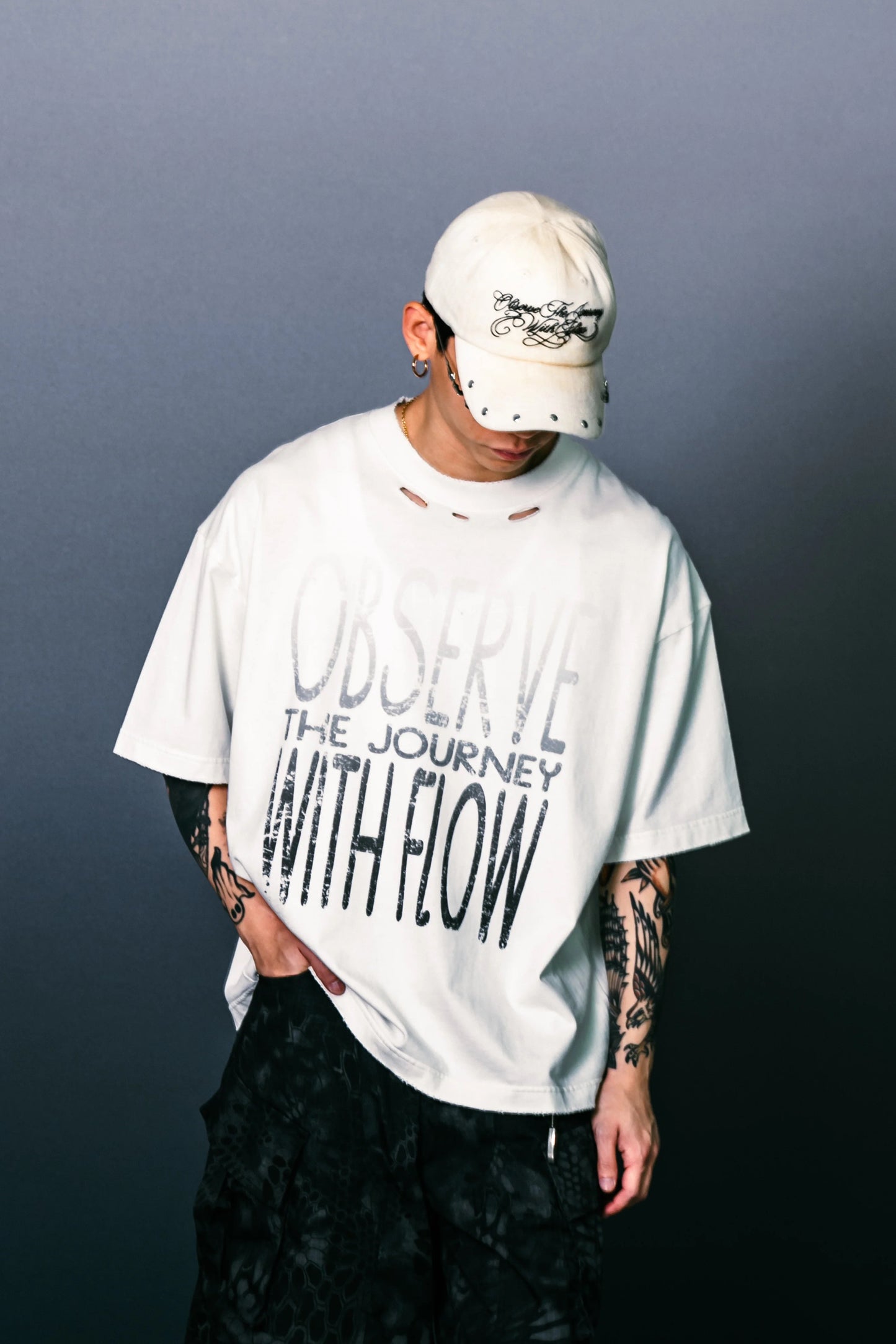 Vignette Print SS White【M25-T18WH】