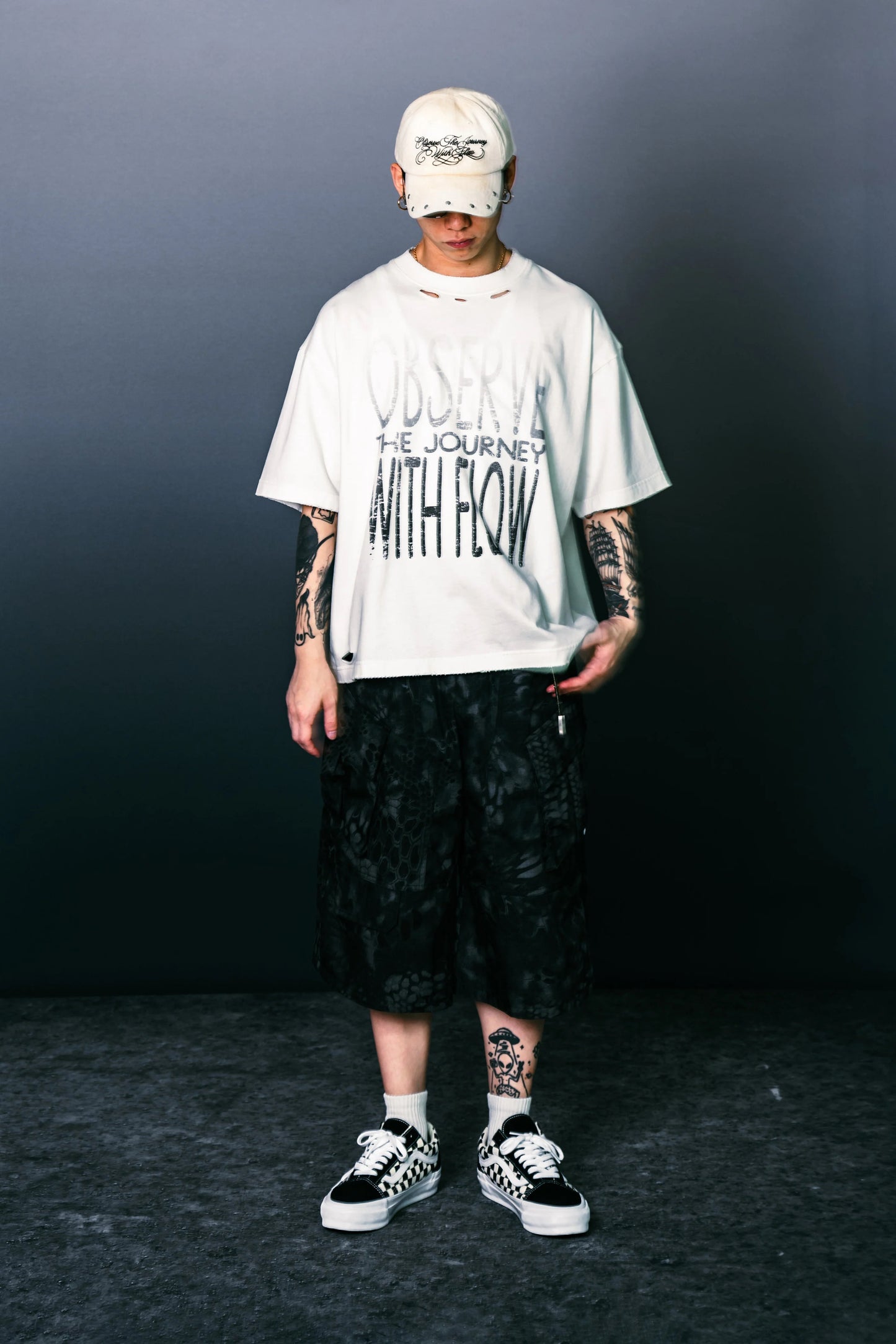 Vignette Print SS White【M25-T18WH】