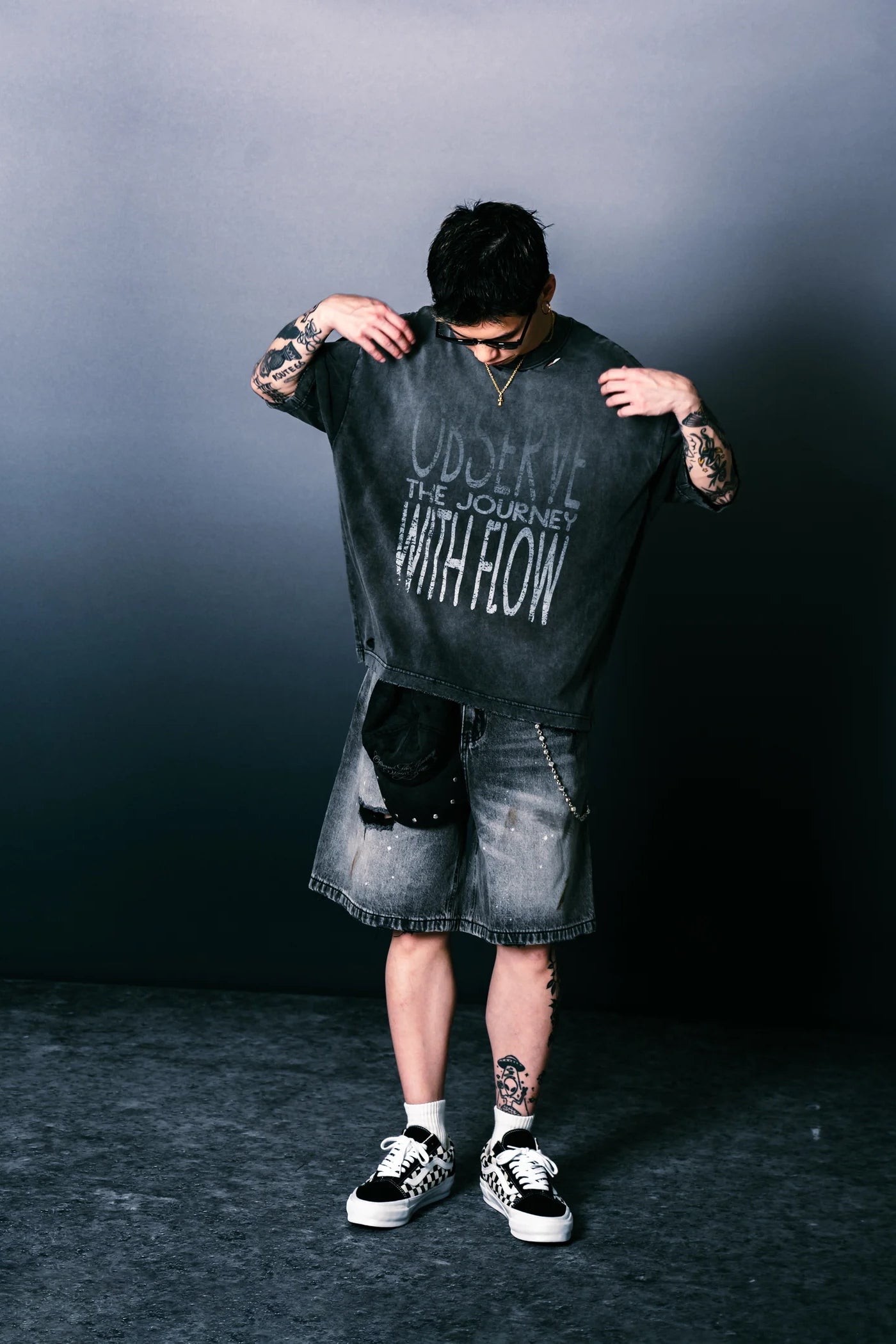 Vignette Print SS Coal Black【M25-T18CB】