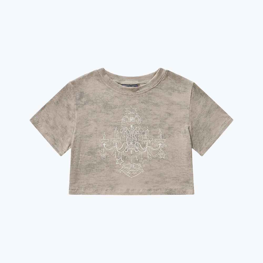 Crystal Chandelier Printed Top Light Beige【L25-T05LB】