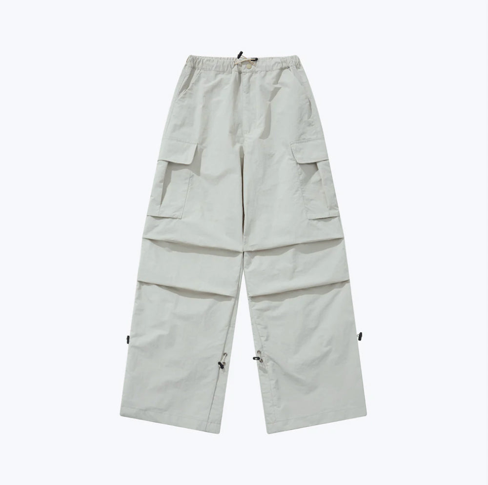 Wide Cut Parachute Cargo Pants Ivory【L23-38Iv】