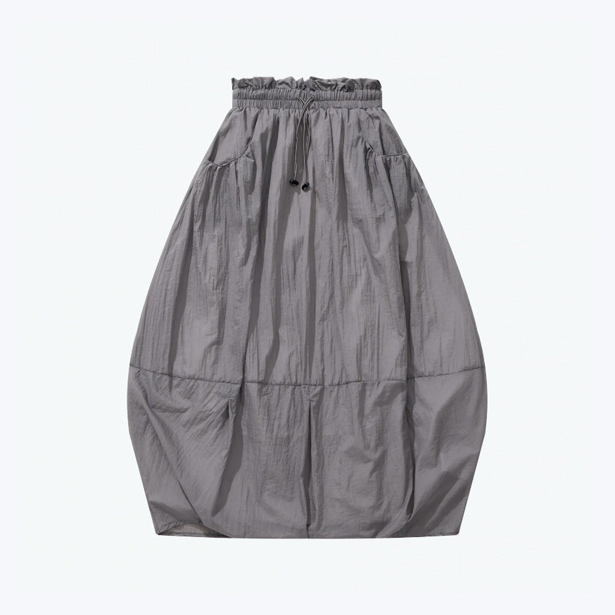 Flounce Puffy Full Skirt Steel Grey【L23-18ST】
