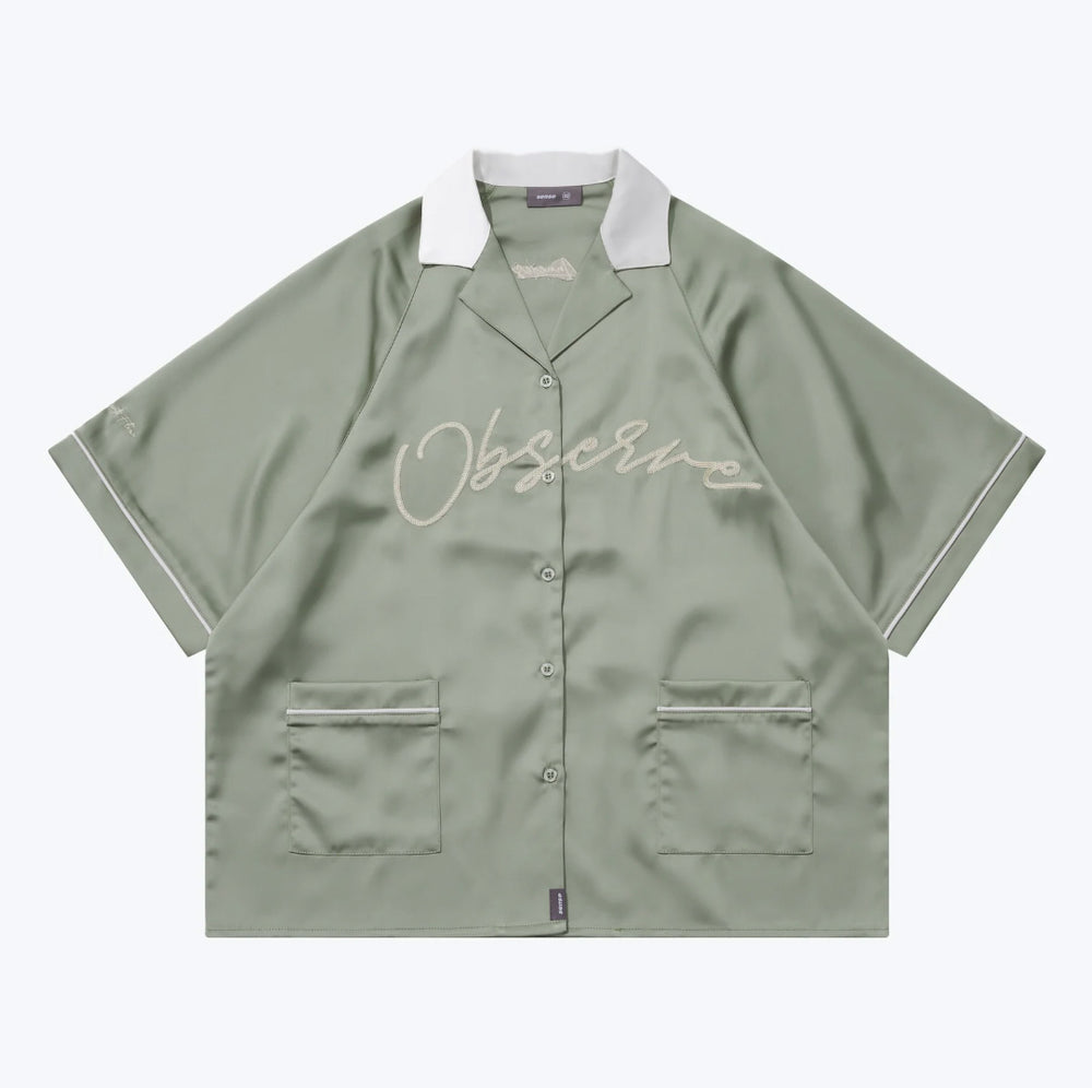 
                  
                    Embroidery Bowling Shirt Aqua Green【M24-15GN】
                  
                