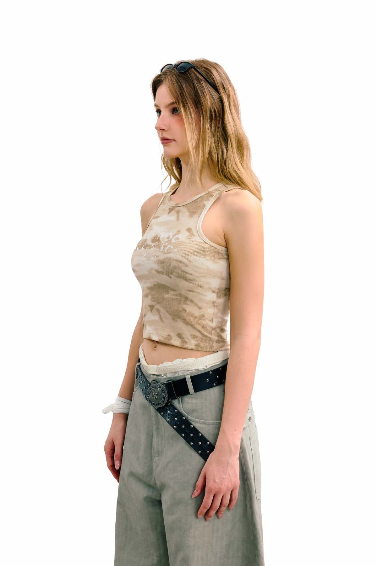 
                  
                    Ribbed Jersey Tank Top Khaki【L26-T01KA】
                  
                