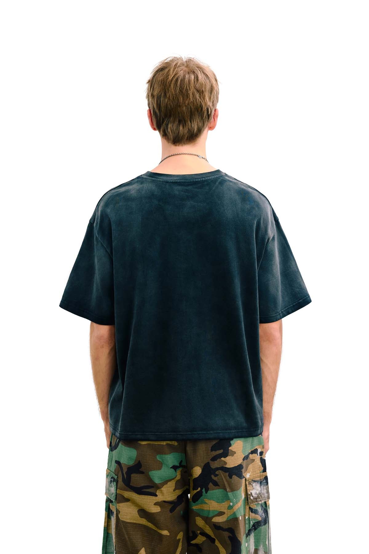 
                  
                    Script Print Tee Washed Charcoal【L26-T06WC】
                  
                