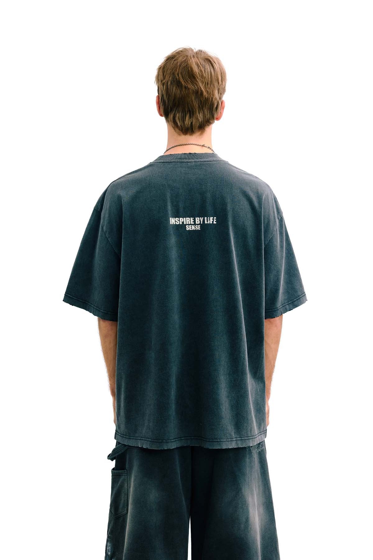 
                  
                    Washed Text Slogan SS Black【M26-T06BK】
                  
                