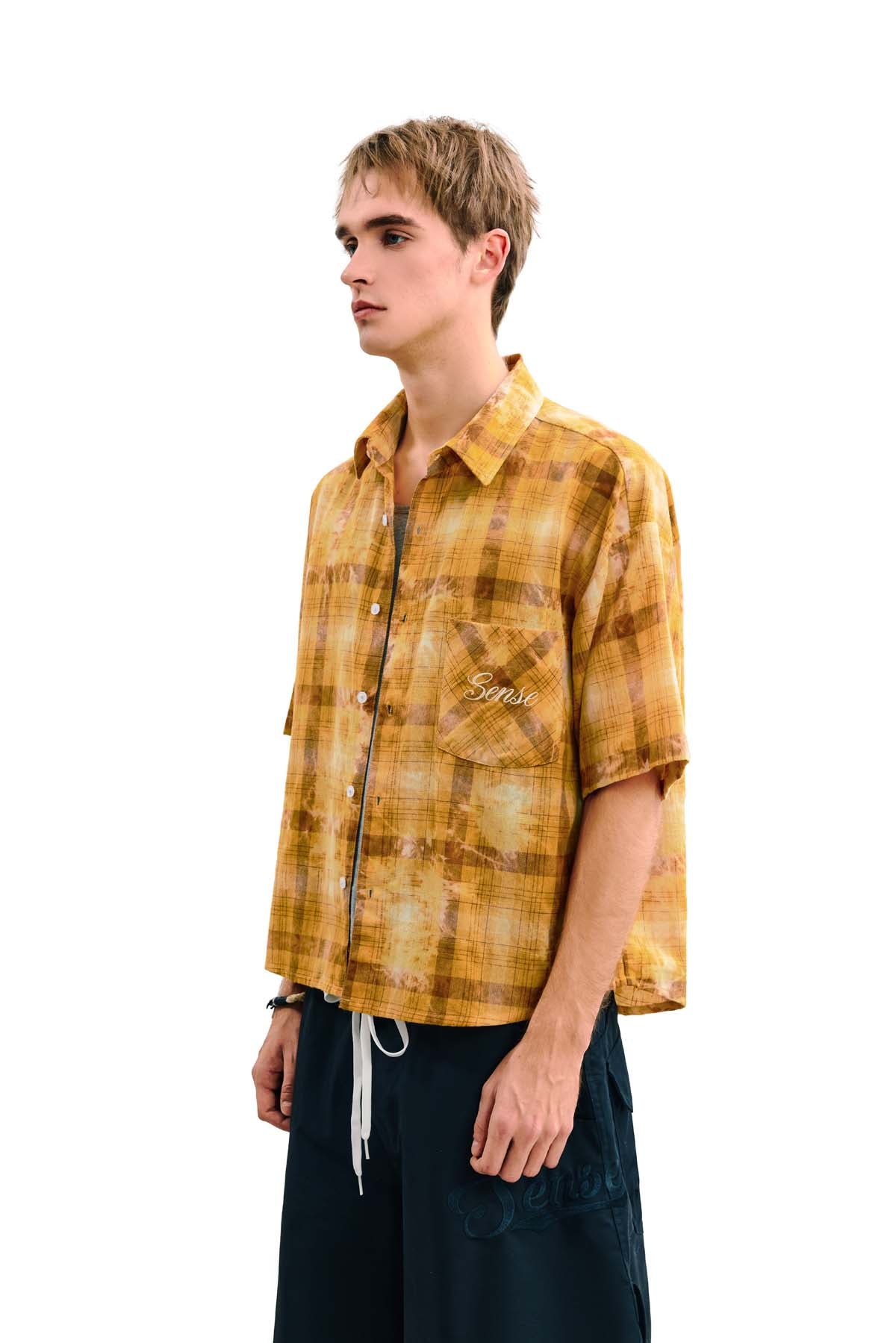 
                  
                    Boxy Washed Check Shirt Straw Yellow【M26-03SY】
                  
                