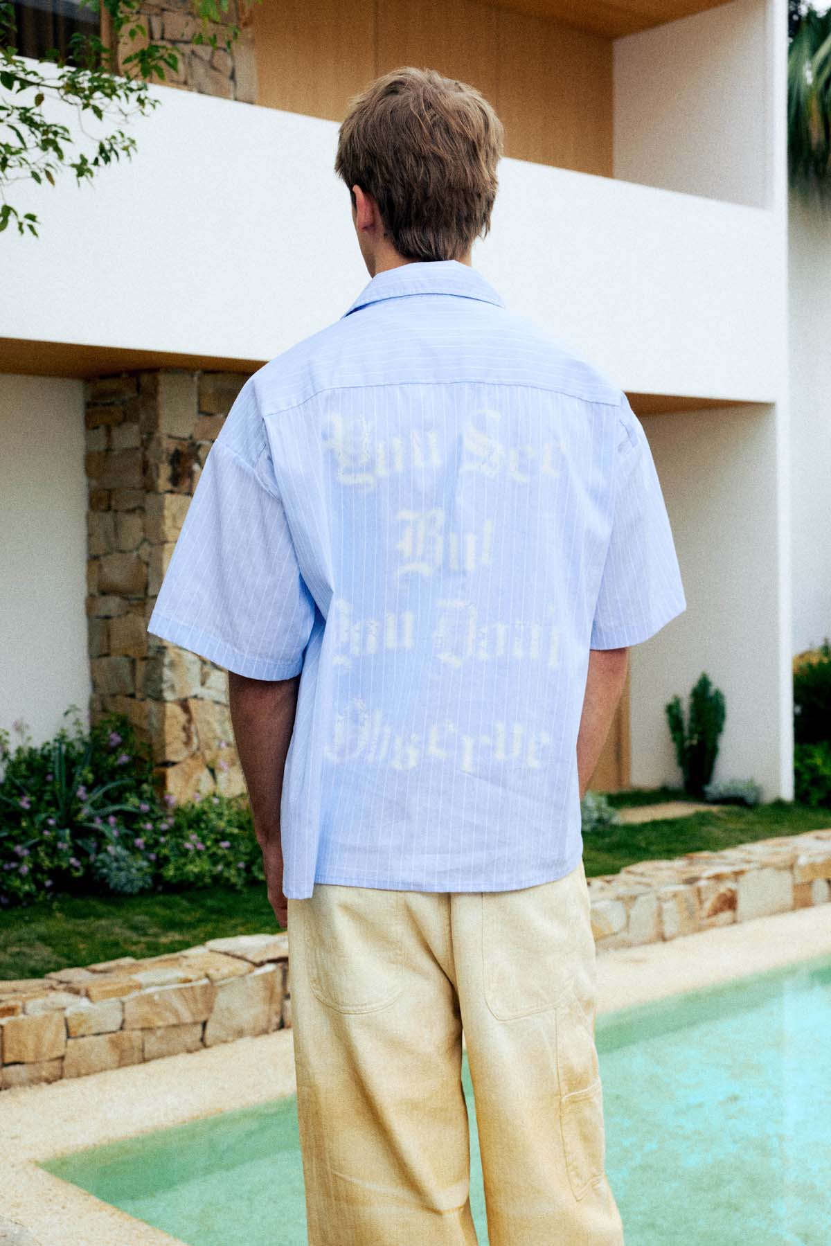 
                  
                    Striped Spray Shirt Light Blue【M26-02LB】
                  
                