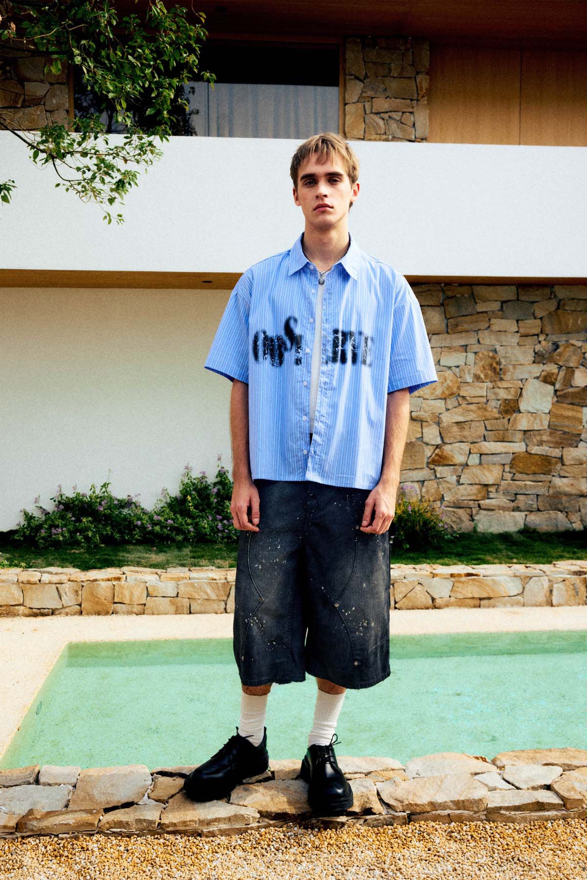 
                  
                    Washed Drip Double Knee Shorts Coal Black【M26-05BK】
                  
                