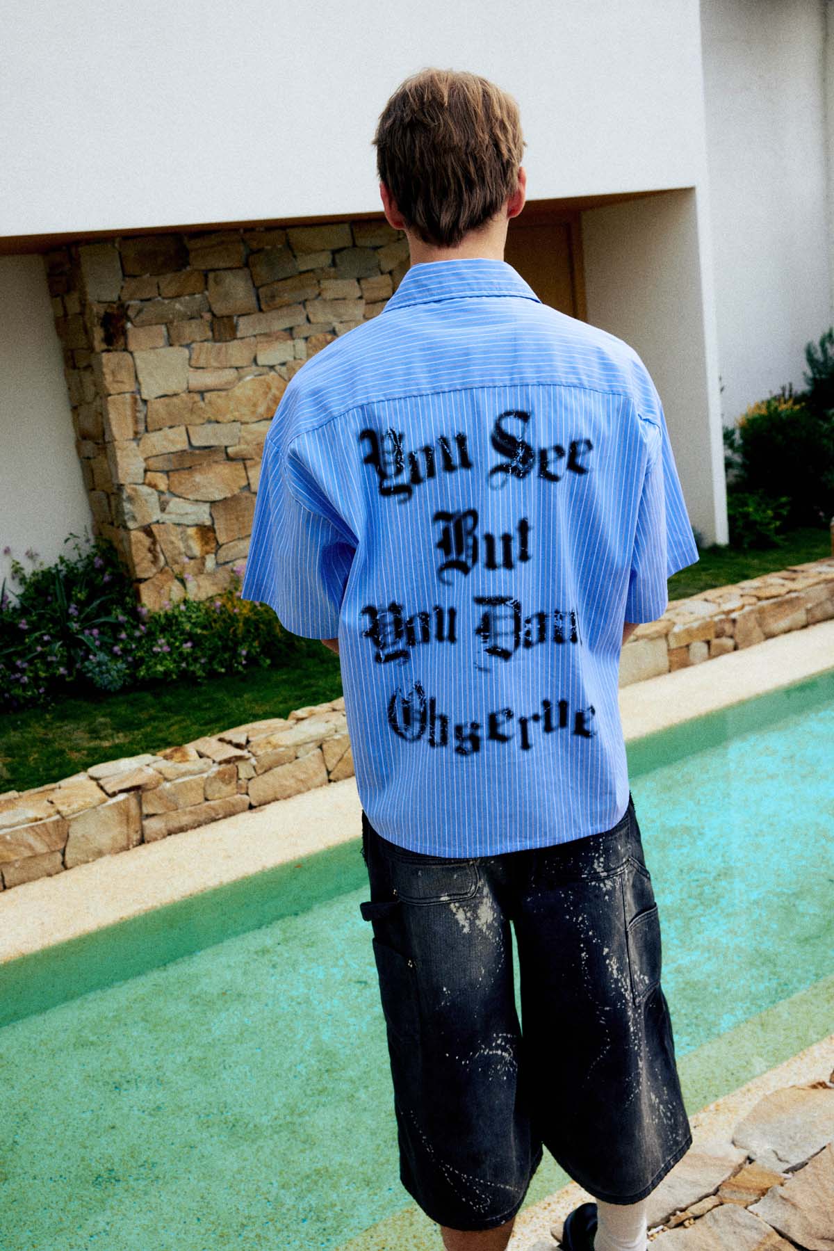
                  
                    Striped Spray Shirt Deep Blue【M26-02DB】
                  
                