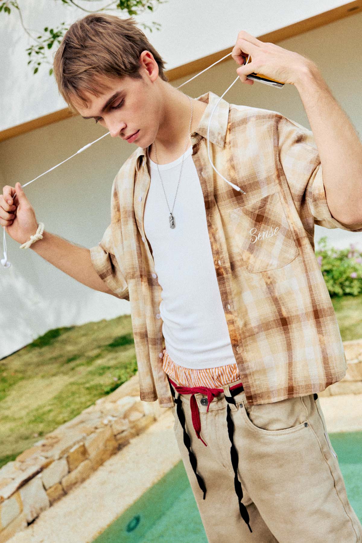
                  
                    Boxy Washed Clreck Shirt Sand【M26-03SD】
                  
                